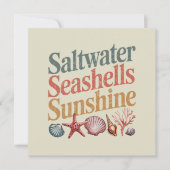 Saltwater Seashells Sunshine Summer Beach Urlaub Einladung (Vorderseite)