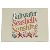 Saltwater Seashells Sunshine Summer Beach Urlaub Große Geschenktüte (Vorderseite)