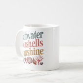 Saltwater Seashells Sunshine Summer Beach Urlaub Kaffeetasse (Vorderseite Links)