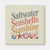 Saltwater Seashells Sunshine Summer Beach Urlaub Magnet (Vorne)