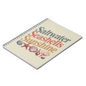 Saltwater Seashells Sunshine Summer Beach Urlaub Notizblock (Linke Seite)