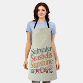 Saltwater Seashells Sunshine Summer Beach Urlaub Schürze (Getragen)