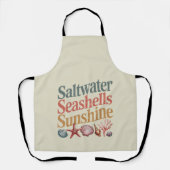 Saltwater Seashells Sunshine Summer Beach Urlaub Schürze (Vorderseite)