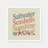 Saltwater Seashells Sunshine Summer Beach Urlaub Serviette (Vorderseite)