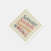 Saltwater Seashells Sunshine Summer Beach Urlaub Serviette (Ecke)