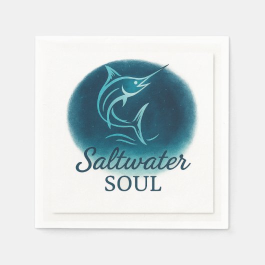 Saltwater Soul Marlin Paper Napkin Serviette (Vorderseite)