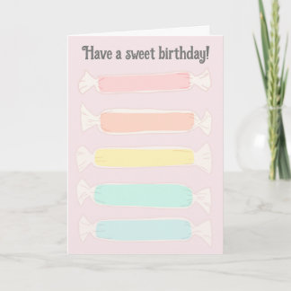 Saltwater Taffy Candy Custom Message Geburtstag Karte