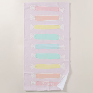 Saltwater Taffy Candy Pastel Colors Personalisiert Strandtuch