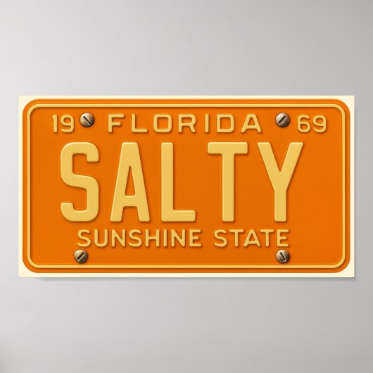 Salty 1969 - Retro Florida License Plate - Coastal Poster (Vorne)
