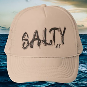 "Salty AF" Logo Sandy Beach Truckerkappe