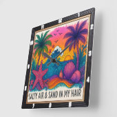 Salty Air Beach Sunset Quadratische Wanduhr (Winkel)