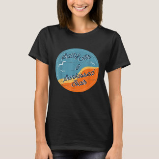 Salty Air Sunkisses Haar Vintag Sommersurf T-Shirt