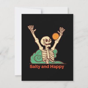Salty and Happy Skeleton Feiertagskarte