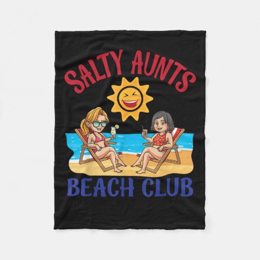 Salty Aunts Beach Club Summer Vacation Vibes 2025 Fleecedecke (Vorderseite)