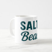 Salty Beach Coastal Surf Life | Teal Graphic Print Kaffeetasse (Vorderseite Links)