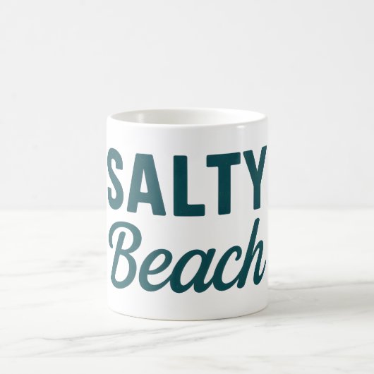 Salty Beach Coastal Surf Life | Teal Graphic Print Kaffeetasse (Mittel)