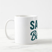 Salty Beach Coastal Surf Life | Teal Graphic Print Kaffeetasse (Links)