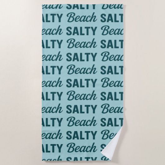 Salty Beach - Coastal Teal Sea Glass Graphic Print Strandtuch (Vorderseite)