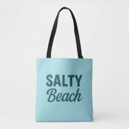 Salty Beach Life - Coastal Teal Blue Graphic Print Tasche