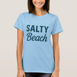 Salty Beach Life Coastal Teal Ocean Graphic Print T-Shirt