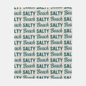 Salty Beach Sand & Teal Blue Graphic Coastal Decor Fleecedecke (Vorderseite)