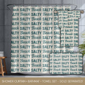 Salty Beach Teal Sand Coastal Beach Decor Graphic Badhandtuch Set
