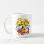 Salty Beach | Tropische Sonne und Palmen Kaffeetasse (Links)
