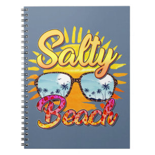 Salty Beach   Tropische Sonne und Palmen Notizblock