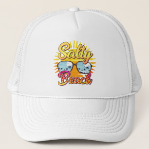 Salty Beach   Tropische Sonne und Palmen Truckerkappe