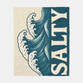 Salty Blue Surf Beach Waves Nautical Coastal Decor Fleecedecke (Vorderseite)
