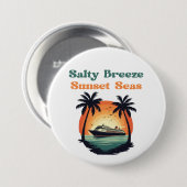 Salty Breeze Sunset Seas Retro Cruise Vibes Button (Vorne & Hinten)