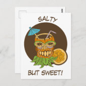 Salty but Sweet, Tiki Cocktail mit Zitat, lustig Postkarte (Vorne/Hinten)