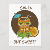 Salty but Sweet, Tiki Cocktail mit Zitat, lustig Postkarte (Vorderseite)