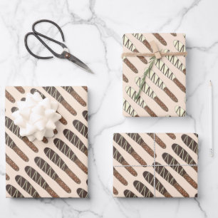 Salty Chocolate Covered Pretzel Sticks Junk Food Geschenkpapier Set