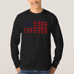Salty Dad Salzwasserangeln Amerikanische Flagge Oz T-Shirt