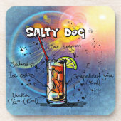 Salty Dog Cocktail (Nr. 6 von 12 Drink Recipe Set) Getränkeuntersetzer (Vorderseite)