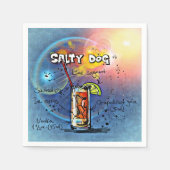 Salty Dog Cocktail (Nr. 6 von 12 Drink Recipe Set) Serviette (Vorderseite)