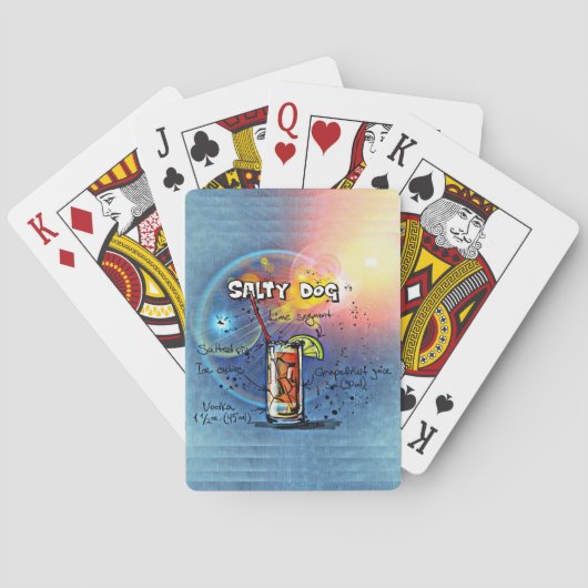 Salty Dog Cocktail (Nr. 6 von 12 Drink Recipe Set) Spielkarten (Rückseite)