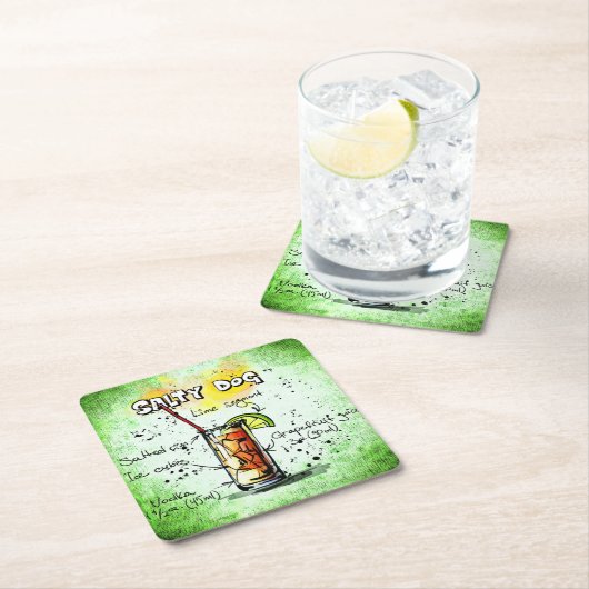 Salty Dog Drink Rezept Rechteckiger Pappuntersetzer (Vor Ort)