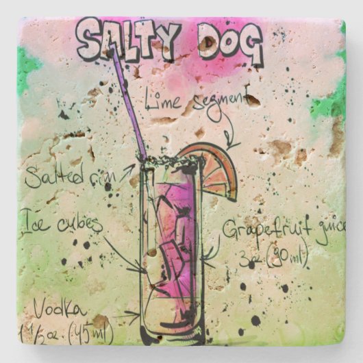 Salty Dog Drink Rezept Steinuntersetzer (Vorderseite)