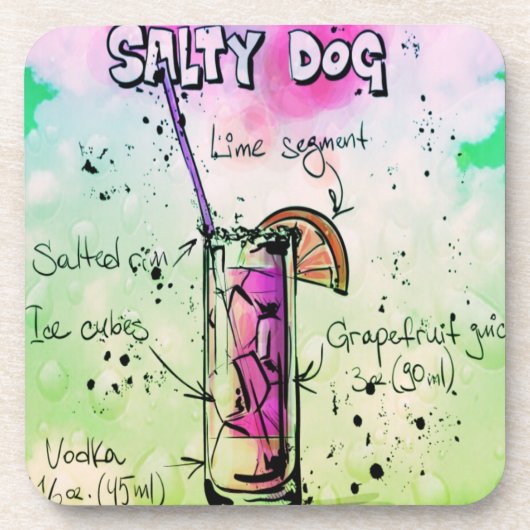 Salty Dog Drink Rezept Untersetzer (Vorderseite)
