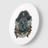 Salty Dog Pitbull Große Wanduhr (Winkel)