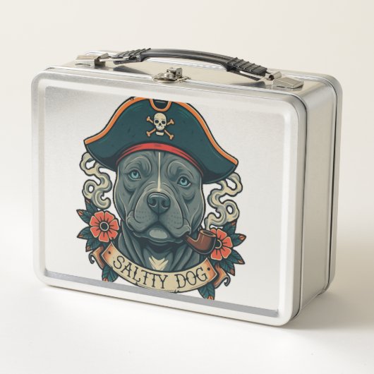 Salty Dog Pitbull Metall Brotdose (Vorderseite)