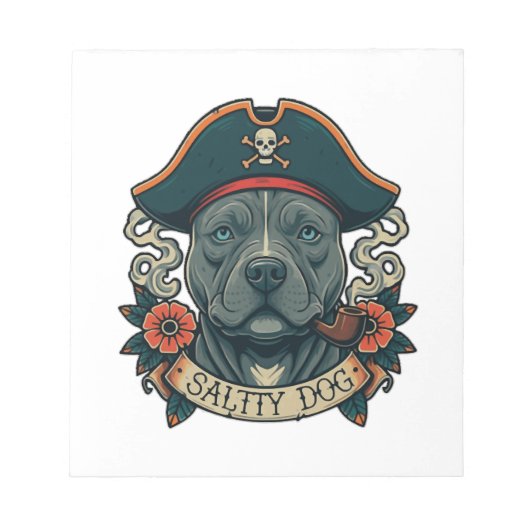 Salty Dog Pitbull Notizblock (Vorderseite)