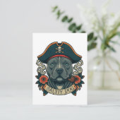 Salty Dog Pitbull Postkarte (Stehend Vorderseite)