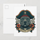 Salty Dog Pitbull Postkarte (Vorne/Hinten)