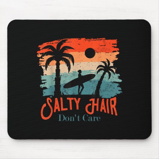Salty Hair Don't Care Vintage Surfer  Mousepad (Vorne)