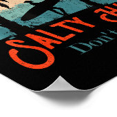 Salty Hair Don't Care Vintage Surfer  Poster (Ecke)
