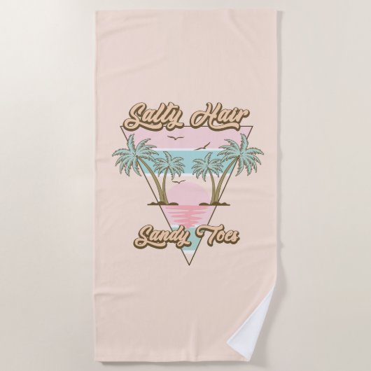 Salty Hair Sandy Toes Summer Tropical Beach Life Strandtuch (Vorderseite)