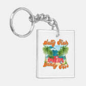 Salty Hair, Sandy Toes | Tropischer Lkw & Strand Schlüsselanhänger (Vorderseite links)